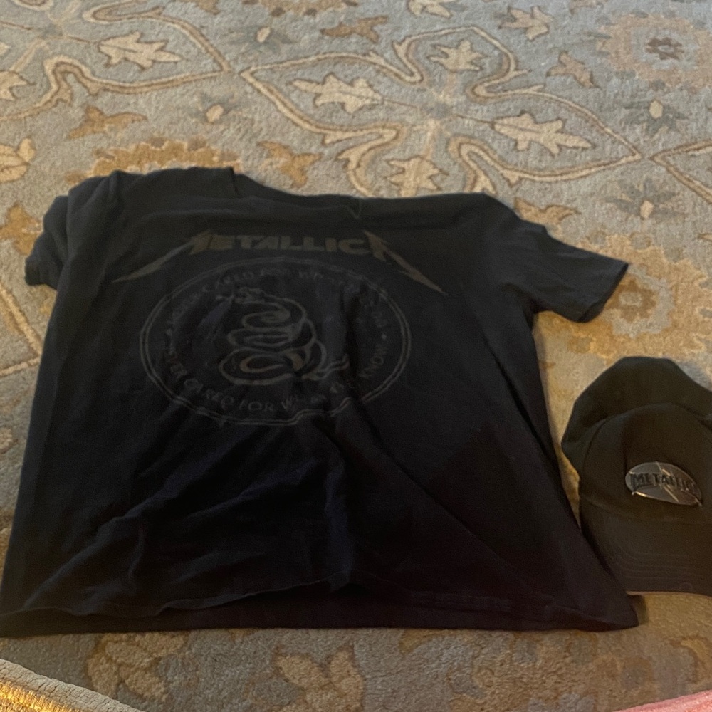 Metallica Black Band Tee with Matching Black Cap $60 M?